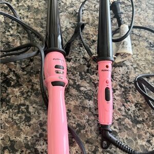 Pink Plugged In Curling Wand Set